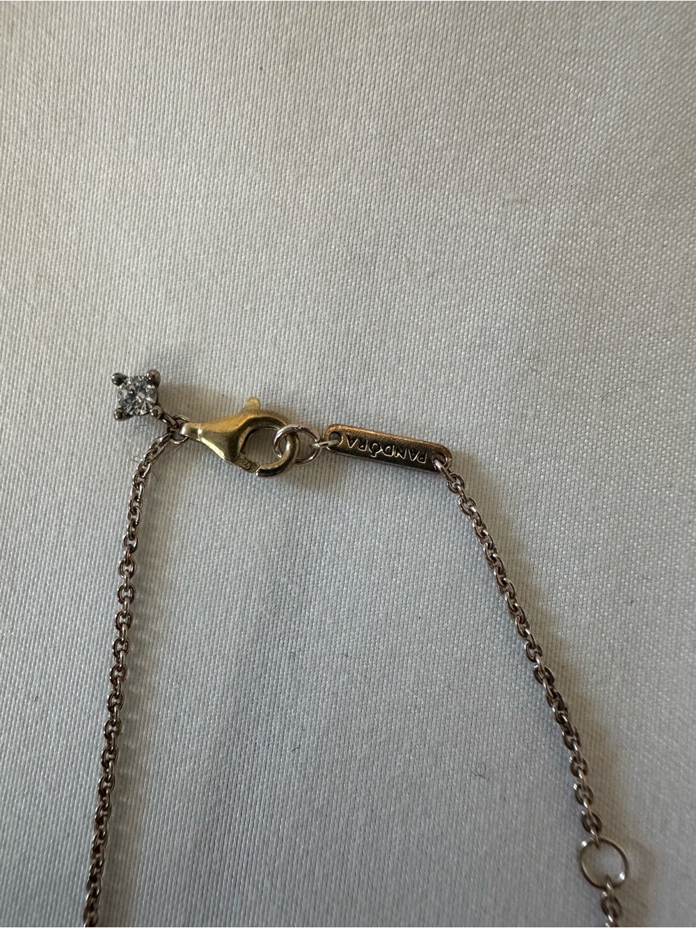 Pandora Silver Necklace with Red Heart Pendant - Picture 3 of 3
